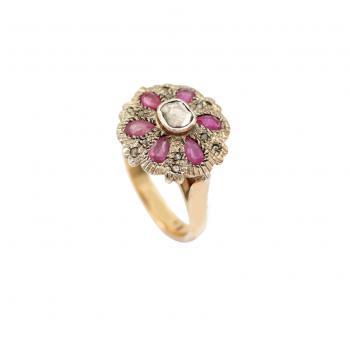 Elegant Rose Gold-Plated Nickel-Diamond Polk Stone Seated Free Ring - Stunning Fashion Accessory